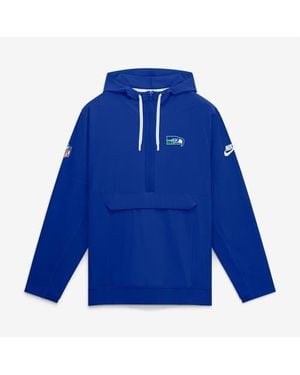 Nike Seattle Seahawks Sideline Broken Rules Alternate Anorak Half-Zip Hooded Jacket - Blue