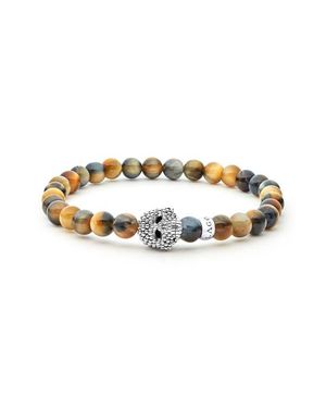Lagos Anthem Tiger's Eye Skull Stretch Bracelet - Multicolor
