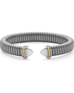 Lagos Pointed Dome Cuff Bracelet - Metallic
