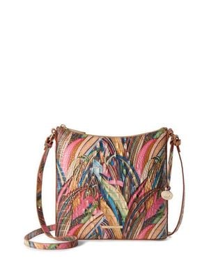 Brahmin Katie Croc Embossed Leather Crossbody Bag - Red