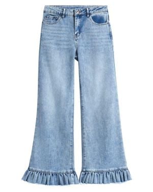 Tractr Kids' Ruffle Hem Wide Leg Jeans - Blue
