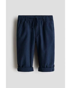 H&M Cotton Roll-Up Pants - Blue