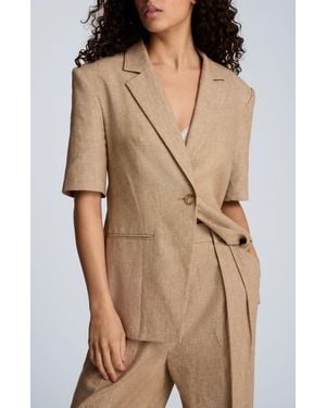 Kenneth Cole Short Sleeve Blazer - Natural