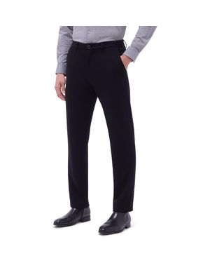 Bugatchi Slim Tailored Fit Flat Front Soft Touch Knit Dress Pants - Blue