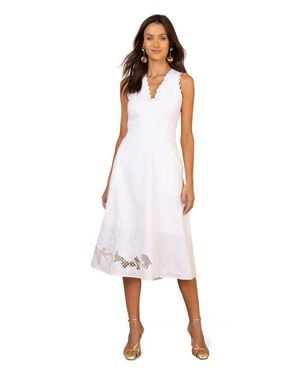 Hale Bob Bethia Embroidered Midi Dress - White