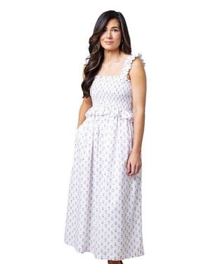 Hope & Henry Organic Smocked Sundress - White