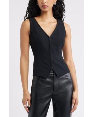 Open Edit Curator Crepe Sleeveless Top - Black