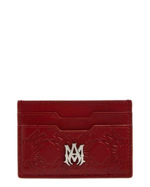 Amiri Ma Quad Leather Card Case - Red