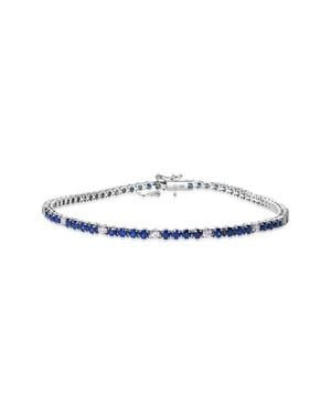 VALANI ATELIER Classique Sapphire & Diamond Tennis Bracelet - White