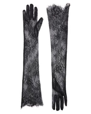 High Heel Jungle Chantilly Lace Long Gloves - Black