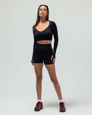 Reformer Ribbed Biker Short - Black