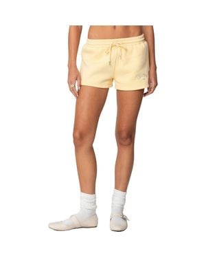 Edikted Drawstring Cotton Blend Shorts - Natural