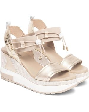 Nero Giardini Bungee Platform Wedge Sandal - White