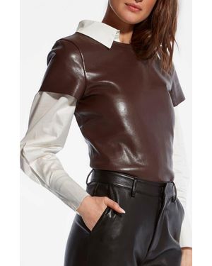 AS by DF New Guard Recycled Leather Tee - Brown