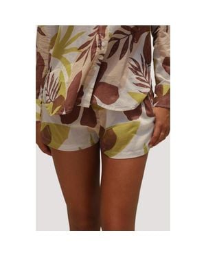 Stone Fox Leo Organic Cotton Cover-Up Shorts - Brown