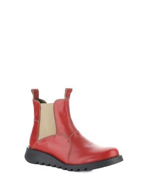 Fly London Soil Wedge Chelsea Boot - Red