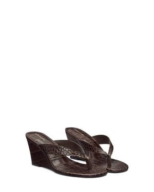 Reformation Jessie Wedge Thong Sandal - Brown