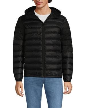 Lands' End Packable Hooded Down Jacket with Pockets - Black