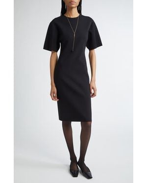 TOTEME Compact Jersey T-Shirt Dress - Black