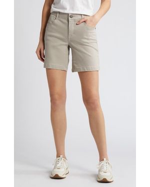 Wit & Wisdom Mid Length Stretch Twill Shorts - Natural