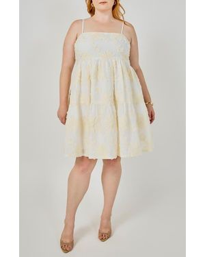 Endless Rose Floral Embroidered Minidress - Natural