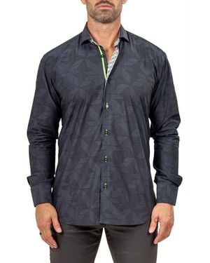 Maceoo Eins Marthy Contemporary Fit Cotton Button-Up Shirt - Blue