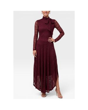 Rachel Roy Beatrice Long Sleeve Lace Maxi - Red