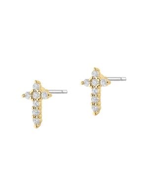 Electric Picks Xdede Raad No Greater Love Cross Stud Earrings - Metallic