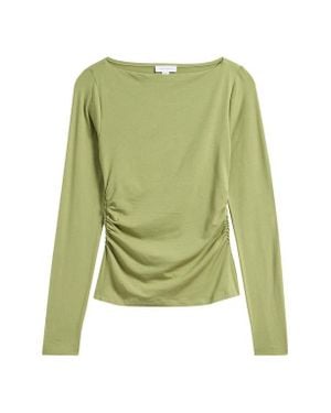 TOPSHOP Ruched Long Sleeve Top - Green