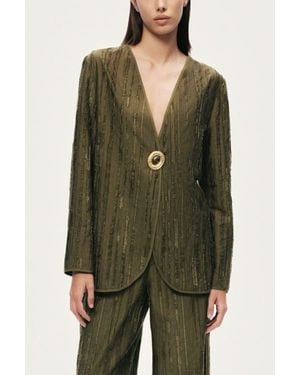 Nocturne Textured Tailored Jacket - Green