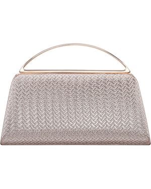Nina Genesis Woven Faux Leather Clutch - Gray