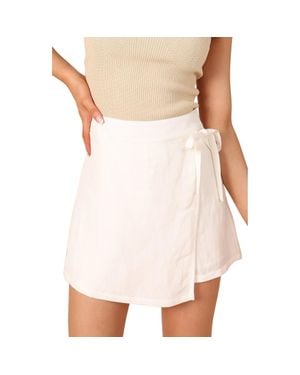 Petal & Pup Roxy Faux Wrap Skort - Natural
