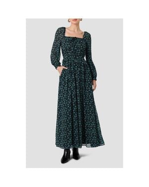 French Connection Marina Floral Chiffon Maxi Dress - Green