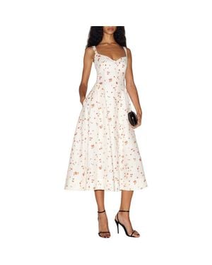 Reformation Birdie Floral Linen Midi Dress - Natural