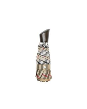 Burberry Check Folding Umbrella - White