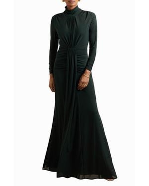 Reiss Danni Pleated Long Sleeve Mermaid Gown - Black