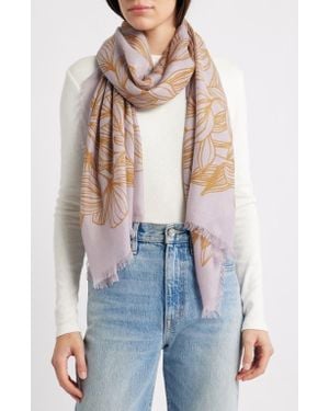 Nordstrom Eyelash Trim Print Cashmere & Silk Wrap - Pink