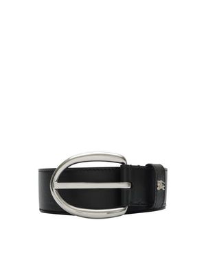 Burberry Leather Oval Belt - Black