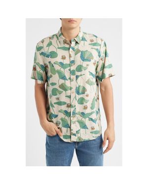 Pendleton Dawson Short Sleeve Linen Blend Button-Up Shirt - Green