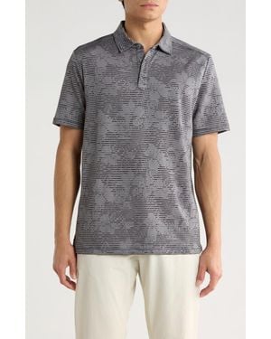 Tommy Bahama Costa Wave Twilight Canopy Seersucker Stripe Islandzone Polo - Gray