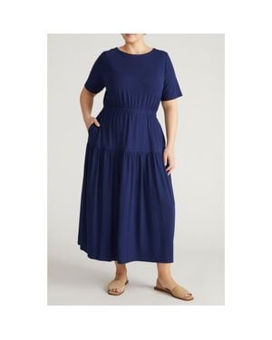 UNIVERSAL STANDARD Thea Divine Jersey Midi Dress - Blue