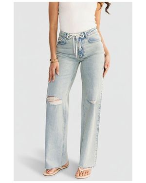 Baltic Born Ronda Mid Rise Ripped Jeans - Blue