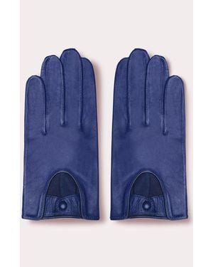 Seymoure Gloves Leather Driving Gloves - Blue