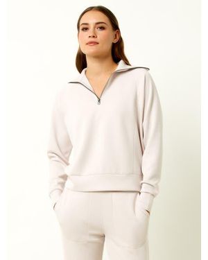 Single Stitch Ultra Soft 1/4 Zip Pullover - White