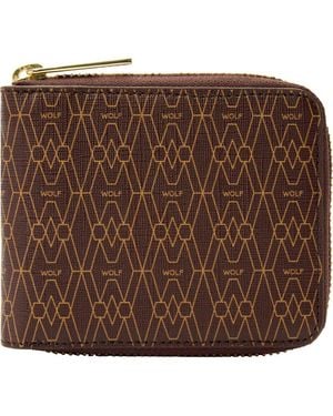 Wolf Signature Zip Wallet - Brown