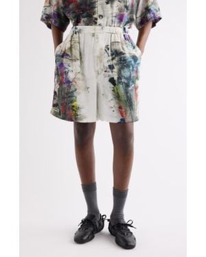 Acne Studios Ruxer Paint Print Shorts - Black