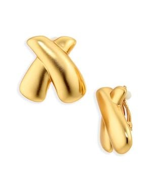 Karine Sultan Crossed Clip-On Earrings - Metallic