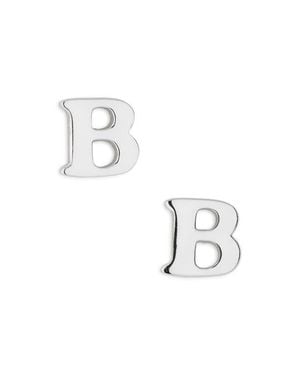 Marlyn Schiff Block Letter Initial Stud Earrings - Blue