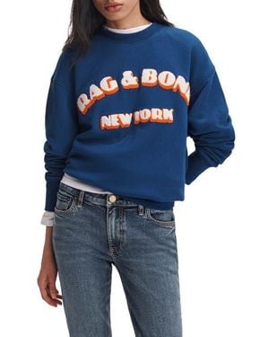 Rag & Bone Oversize Logo Graphic Sweatshirt - Blue