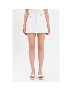 DAZE Malibu Denim Miniskirt - White